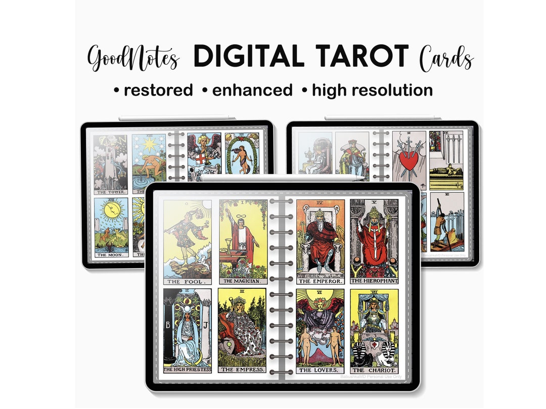 Digital Tarot Cards, Goodnotes Tarot Cards for Your Tarot Journal Etsy