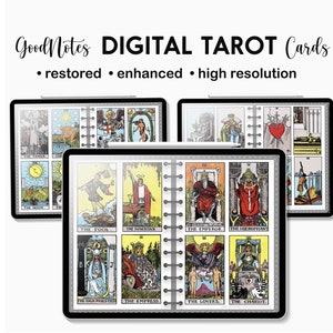 Cartas de Tarô Digitais, Cartas de Tarô GoodNotes para seu Diário de Tarô