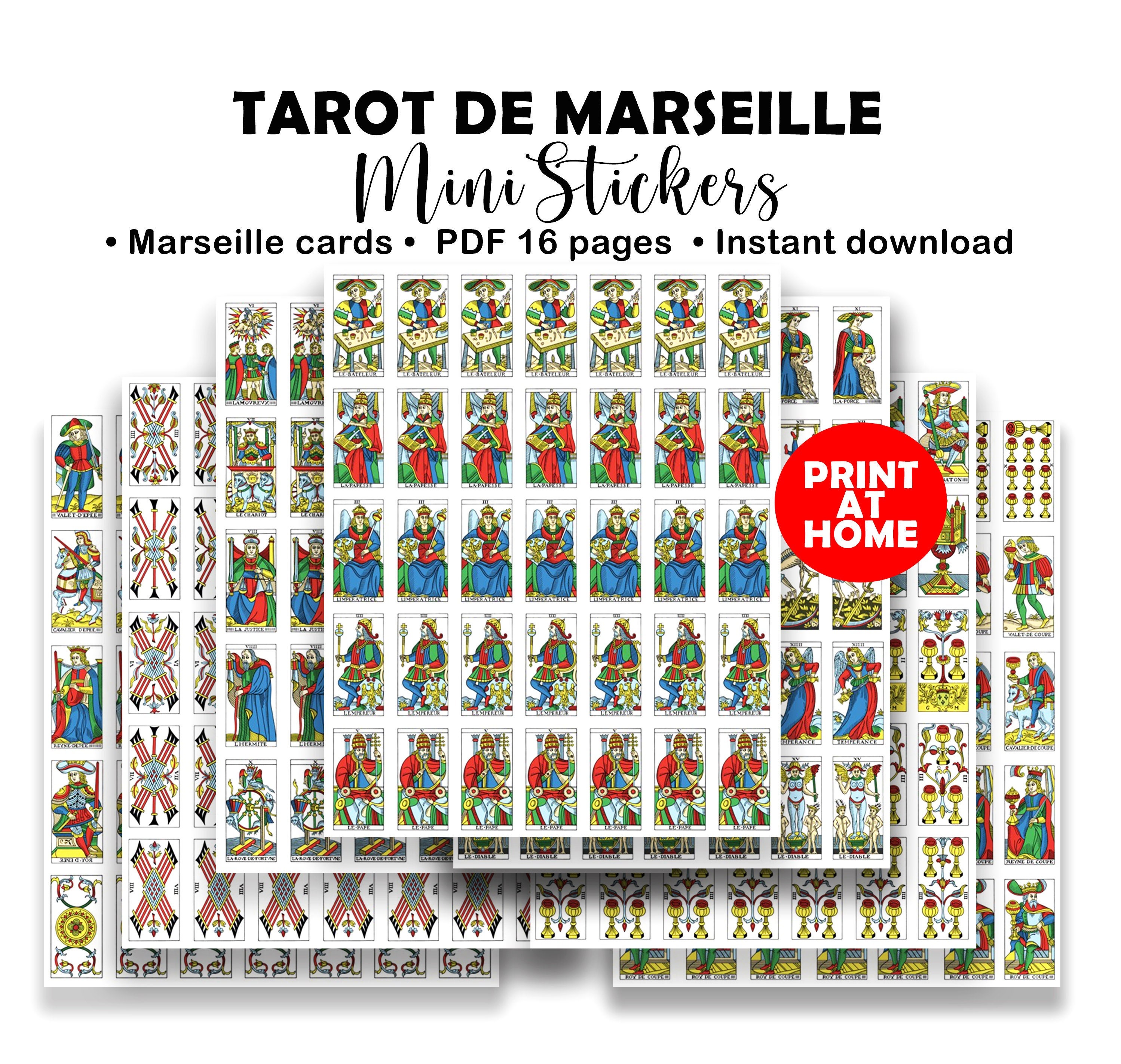 Tarot de Marseille Mini Sticker: Tarot Journal zum Ausdrucken (Digitaler Download)