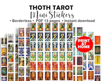Printable Thoth Tarot Stickers: Borderless Mini Cards (PDF)