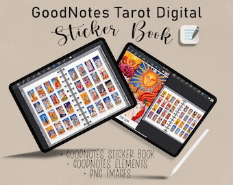 Digital Tarot Stickers: Goodnotes Sticker Book, PNG Images