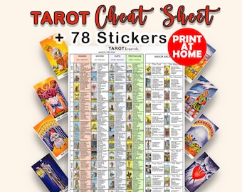 Beginner Tarot Cheat Sheet: Keywords & Mini Stickers (PDF File)