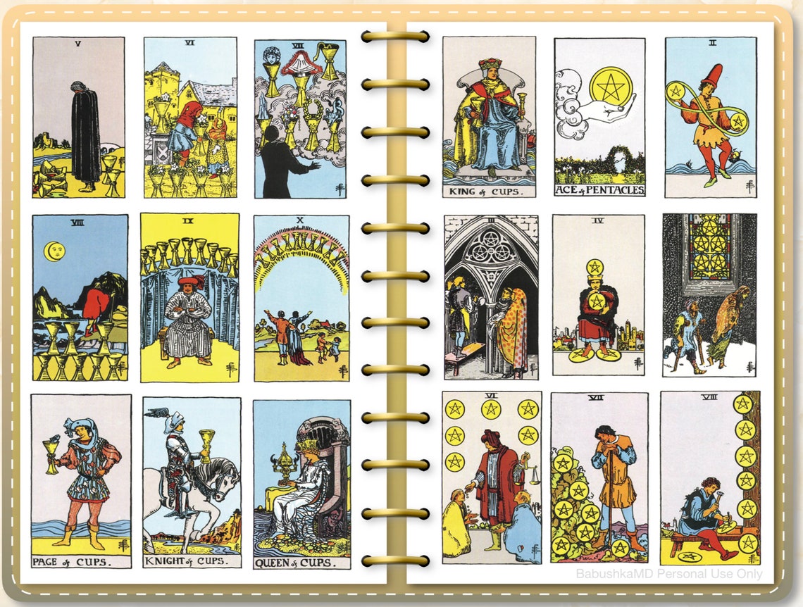 Mini Digital Tarot Stickers Goodnotes Tarot Sticker Book Etsy