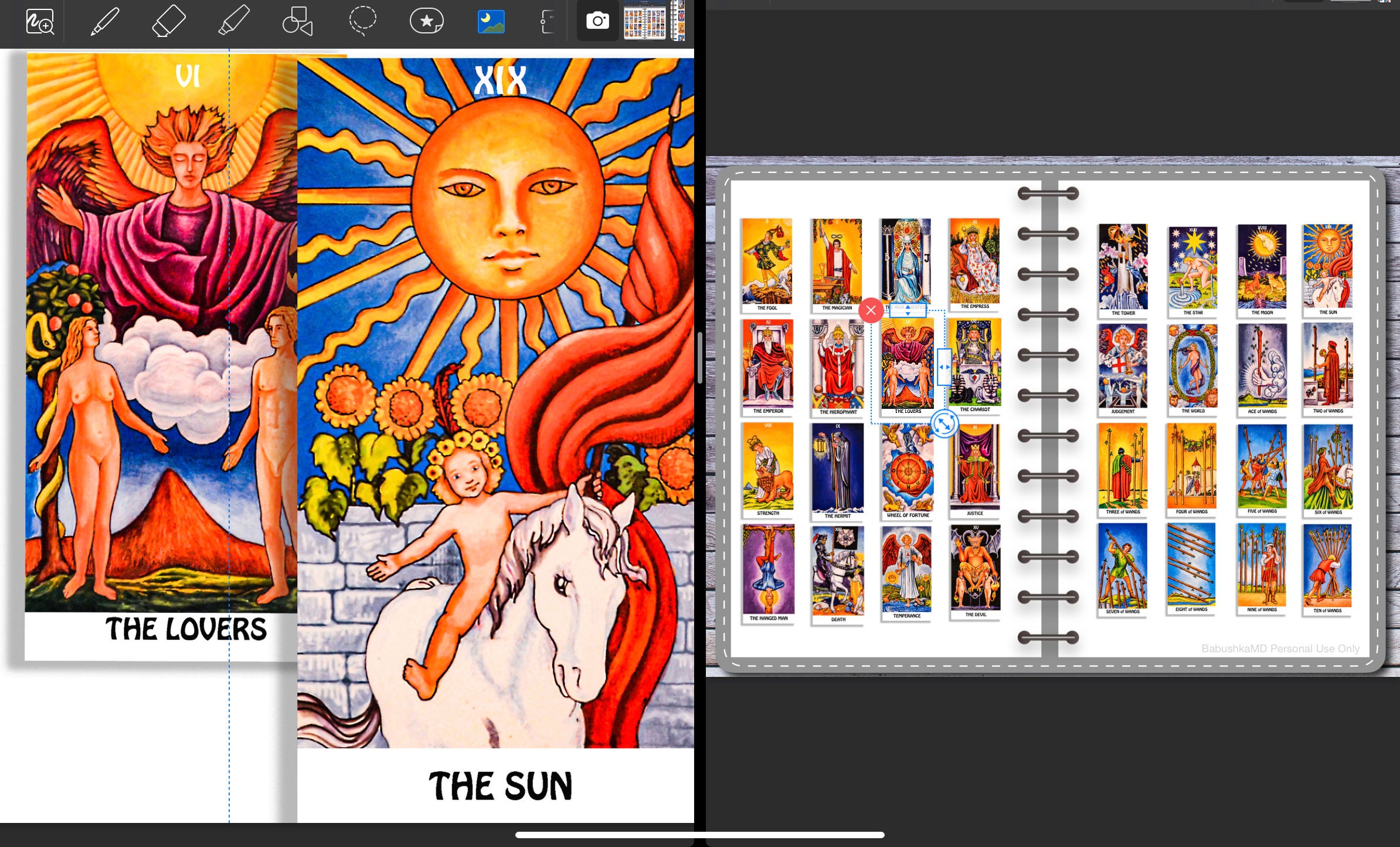 Digital Tarot Stickers Goodnotes Tarot Sticker Book Vibrant Etsy