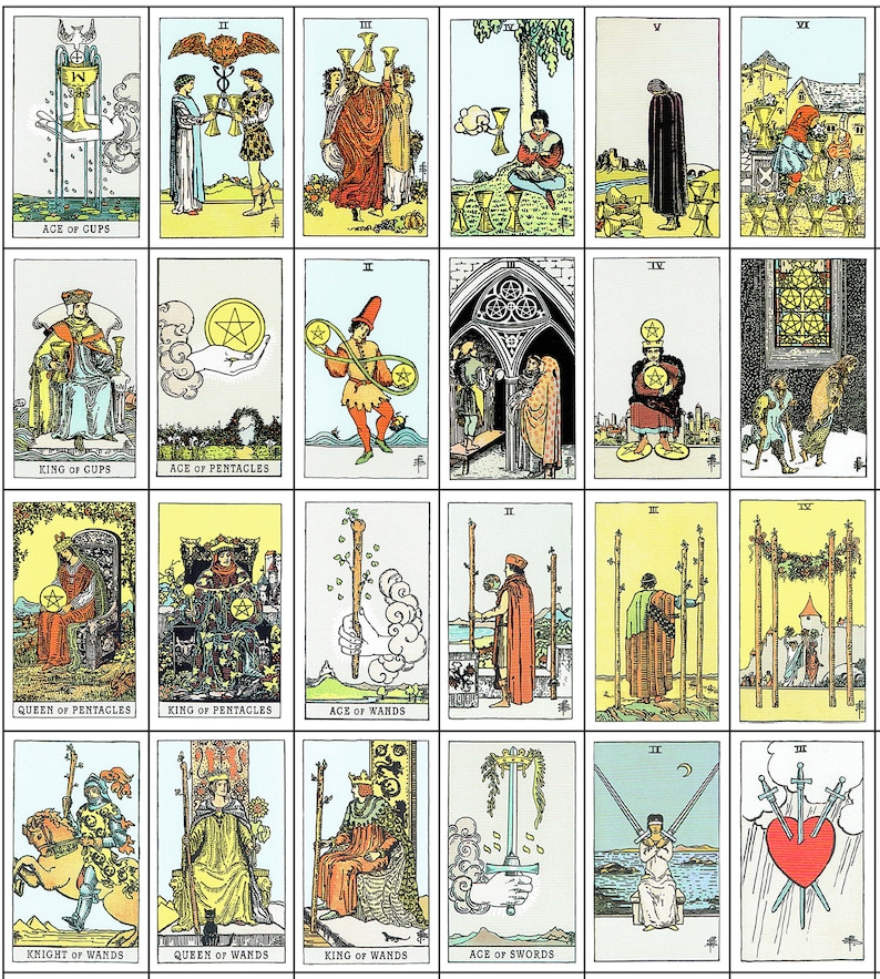 Tarot Stickers, Printable Tarot Journaling, Instant Download, Miniature ...