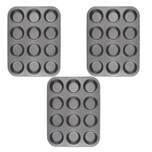 Muffin Tray Non Stick Carbon Steel Cupcake Bakvorm Muffin blik muffins Trays pannen Pack of 3