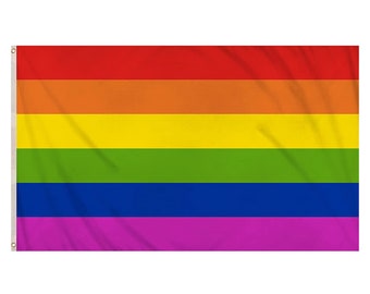 Gay Pride Vlag LGBTQ + Grote Regenboog Vlaggen Polyester met Messing Grommets 3Ft X 5Ft