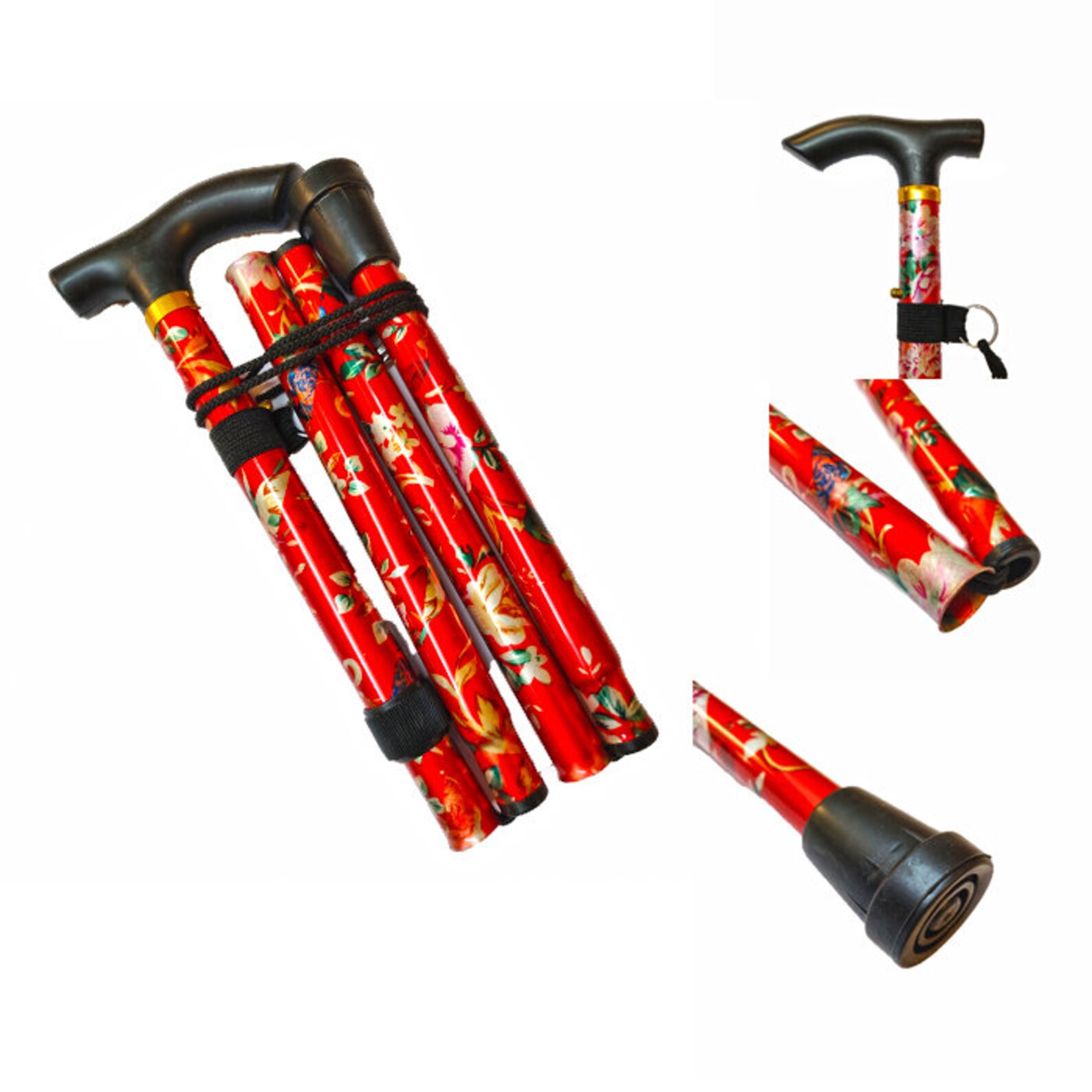 Walking Stick Easy Adjustable Height Folding Extendable Etsy