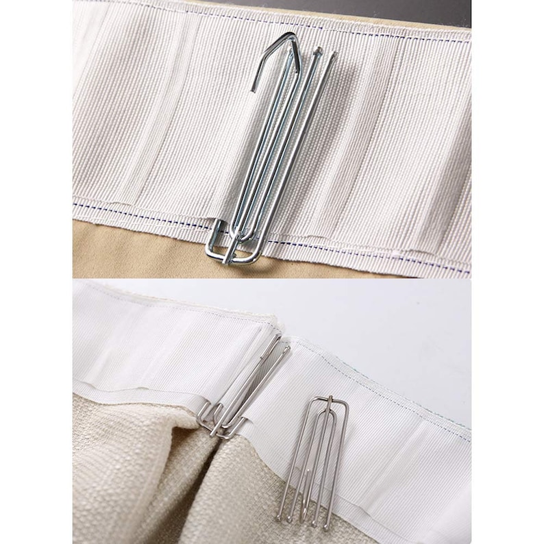 Curtain Hooks Metal Pinch Pleat Header Tape Pins Heavy Duty Deep Prong