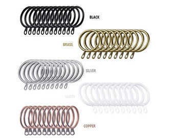 50Pack Metal Curtain Rings Hanging Hooks For Curtains Pole and Rods, 38mm Internal Diameter Curtain Hook Ring