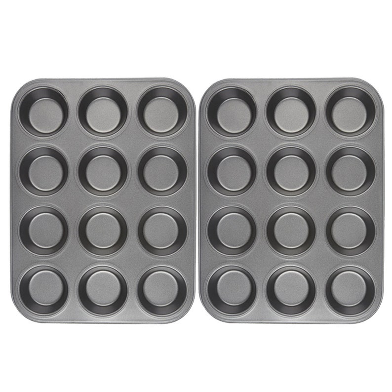 Muffin Tray Non Stick Carbon Steel Cupcake Bakvorm Muffin blik muffins Trays pannen Pack of 2