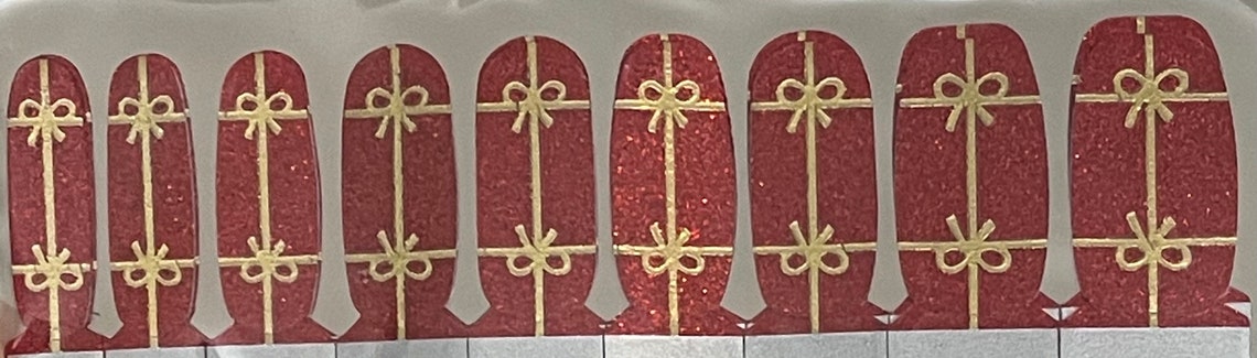 Christmas present nail wraps | Etsy