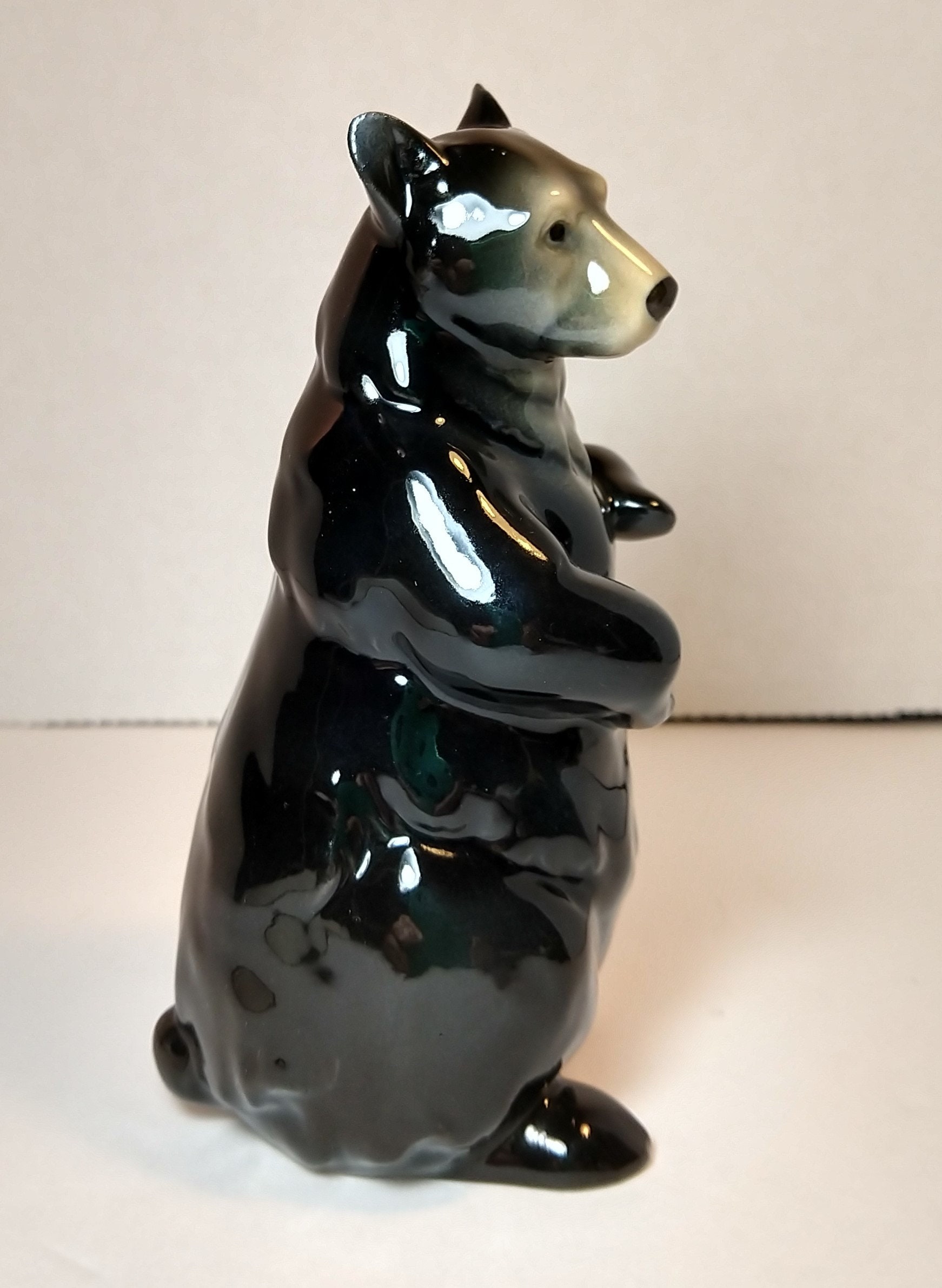Black Bear Figurines, Porcelain Bears, Set of 3 Bears Etsy