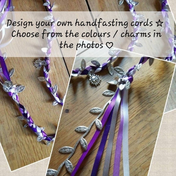 Handfasting cord, without charms.  Please see other listings for cords with charms.  Custom made Handfastings. Weddings.