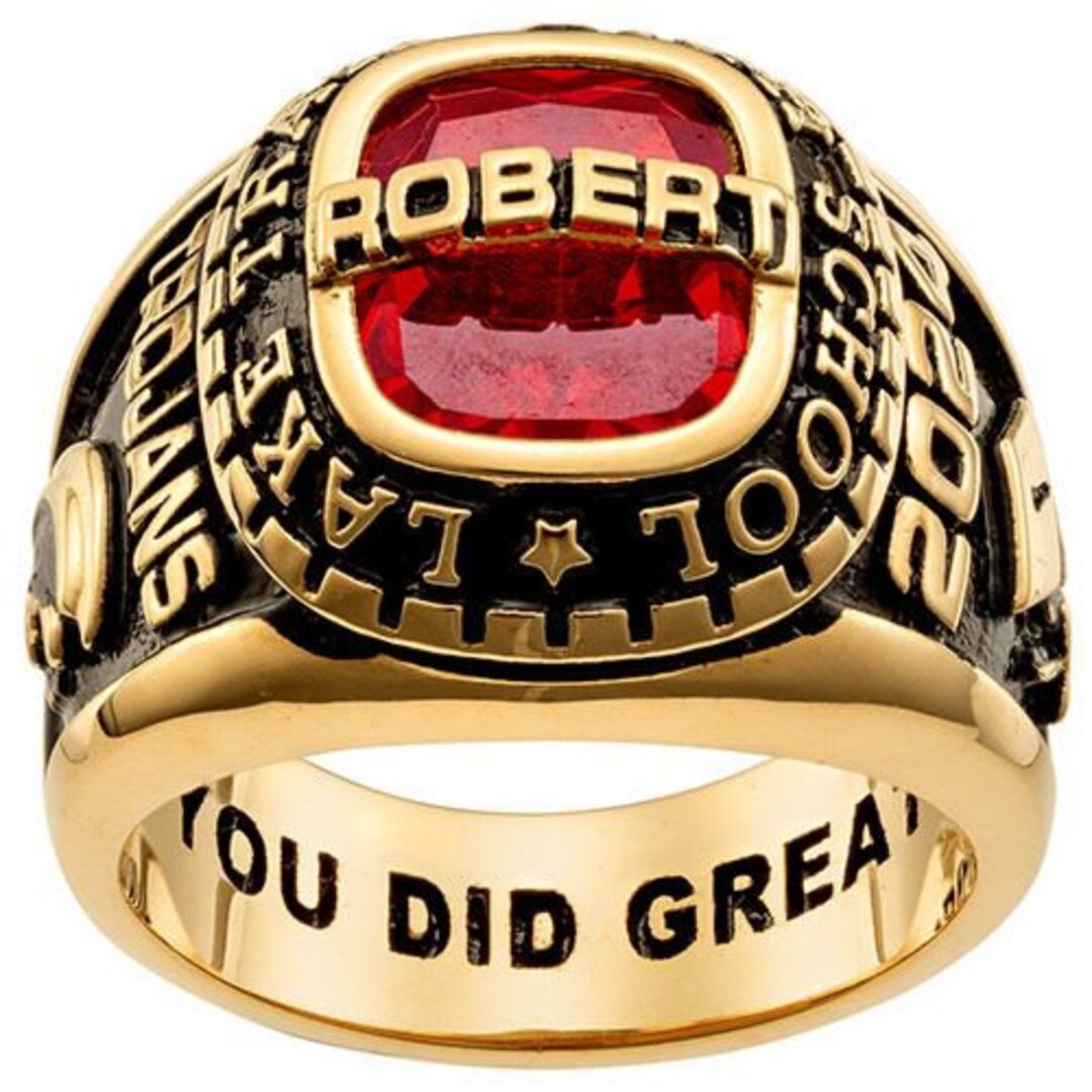 Men's Class Ring Gold Traditional Class Ring,customized Men's Class