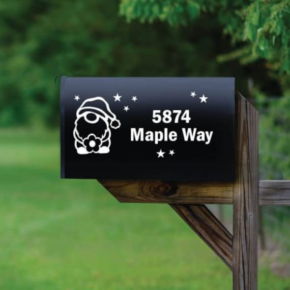 Gnome Personalized White Mailbox Decal Personalized Etsy