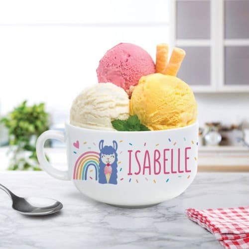 Large Personalized Ice Cream Dish or Dessert Bowl - Ice Cream Lover Dish