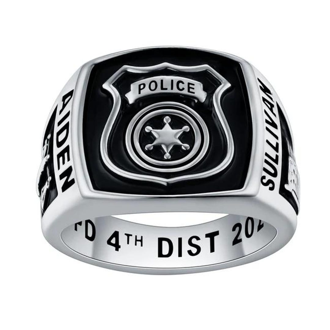 Policeman/policewoman Police First Responder Ring in Silver, Gold, Rose ...