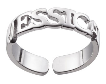 Sterling Silver Adjustable Name Ring, Personalized Name Ring, Sterling Silver Rings