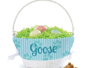 Personalized Boy Dog Easter Basket, Personalized Easter Basket, Easter Bucket, Bunny Bag, Personalized Easter Tote,Kids Egg Hunt Bag