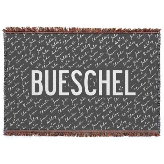 Family Names Fringe Throw Blanket Charcoal White Personalized Grandma Blanket Custom Name Blanket Warm Winter Throw Blanket Etsy