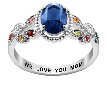 Mother's Family Birthstone Ring,  Birthstone Jewelry, Birthstone Ring for Mom or Grandma