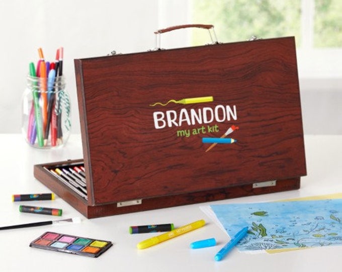 Kids Art Kit, Personalized My Art Kit, Wood Art Accessory Sets, Art Drawing Sets for Boys and Girls