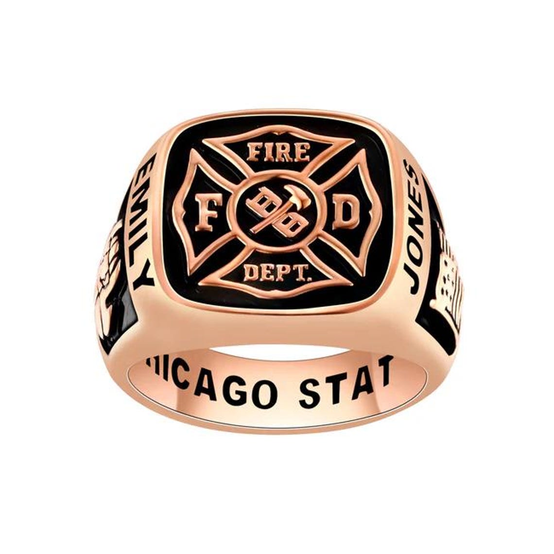 Firefighter First Responder Ring, Celebrium, Sterling Silver, Gold ...