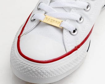 Shoelace Buckle Old English Engraved Name, Personalized Name Shoe Buckle, Custom Shoelace Clips Charm, Personalized Shoe Accessories