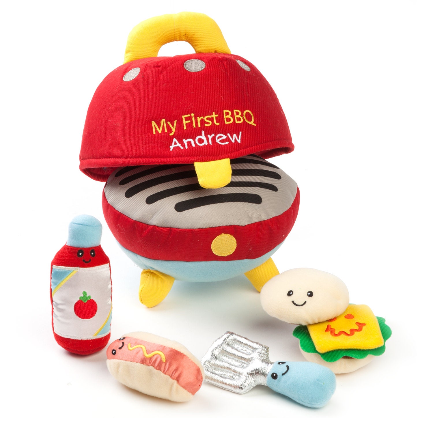 My First BBQ Toy and Rattle Set for Toddler Gift Personalized Playtime Gift for Boys or Girls