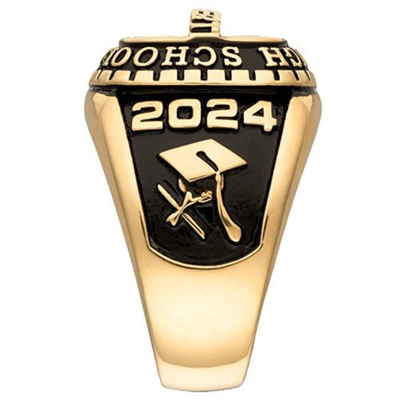 Men's Class Ring Gold Traditional Class Ringcustomized Etsy