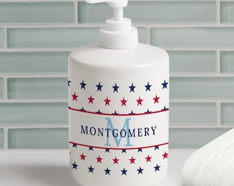 US Stars Soap Dispenser Patriotic American Bath Décor
