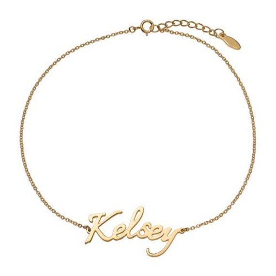14K Gold/Sterling Silver Script Name Bracelet, Custom Name Bracelet, Dainty  Name Bracelet, Minimalist Name Bracelet