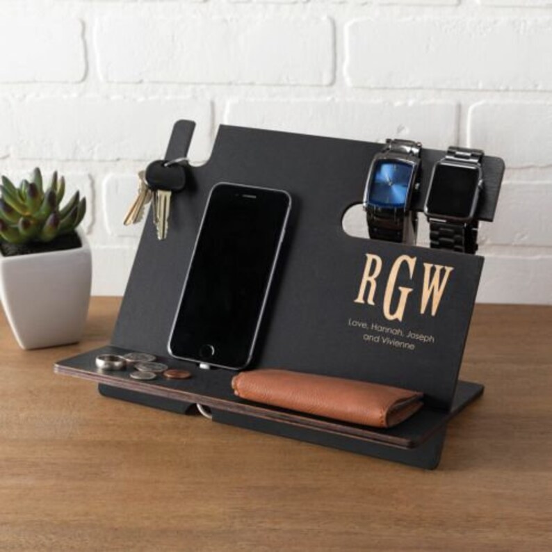 Black Wood Desk Organizer Office Desk Organizer Office Etsy