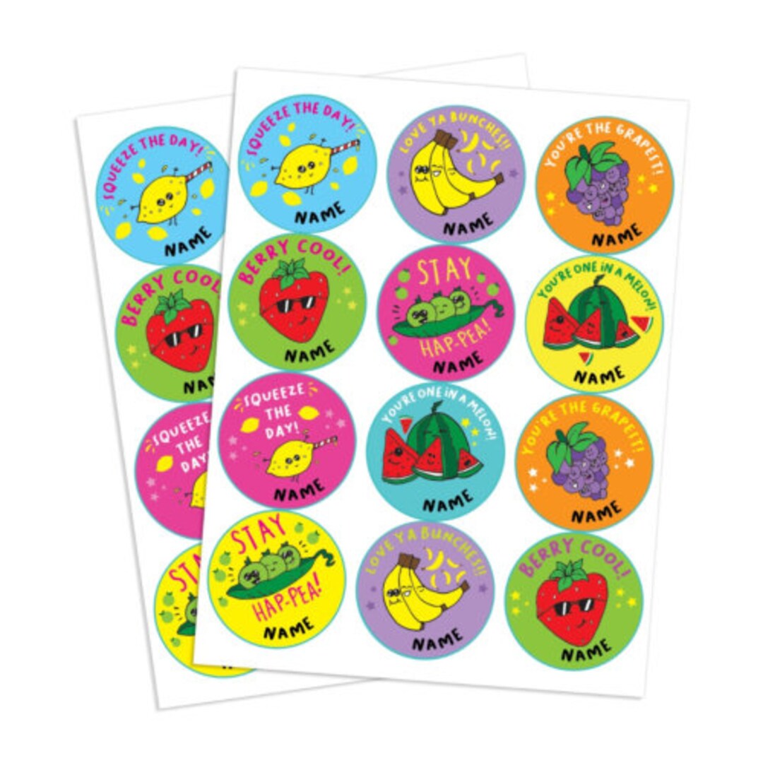 Lunch Box Customized Sticker Personalized Food Stickers - Kids Lunch Box Notes, 48 Count - Etsy
