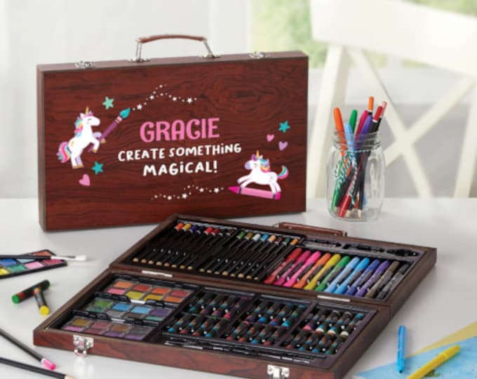 Kids Art Kit with Unicorn, Personalized Art Kit for Kids, Art Accessory Kits, Art Kits for Girls