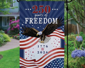 USA 250 Years of Freedom Eagle Garden Flag United States Semiquincentennial Anniversary Flag