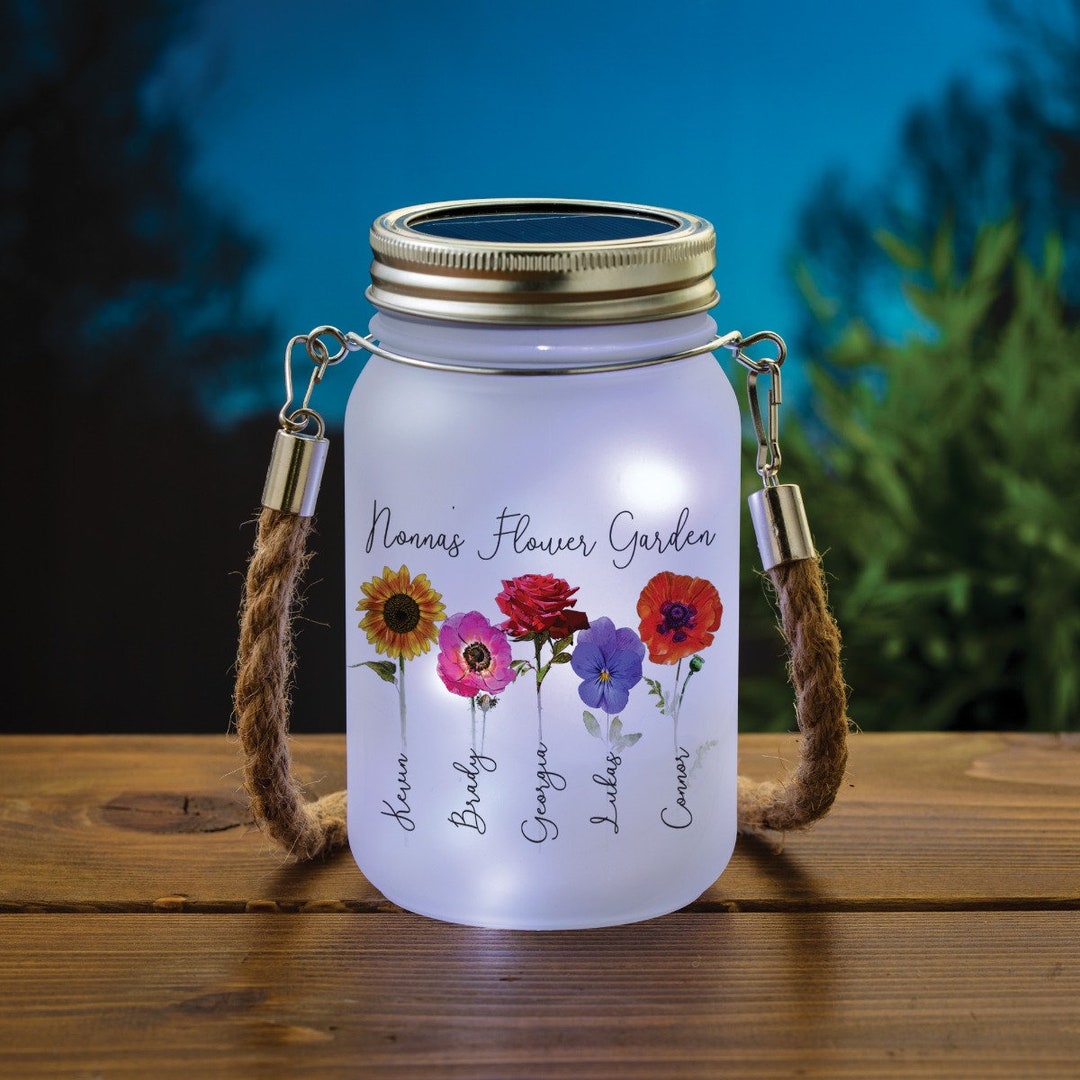 Flower Garden Design for Grandma Mason Jar Gift, Grandma Flower Garden ...