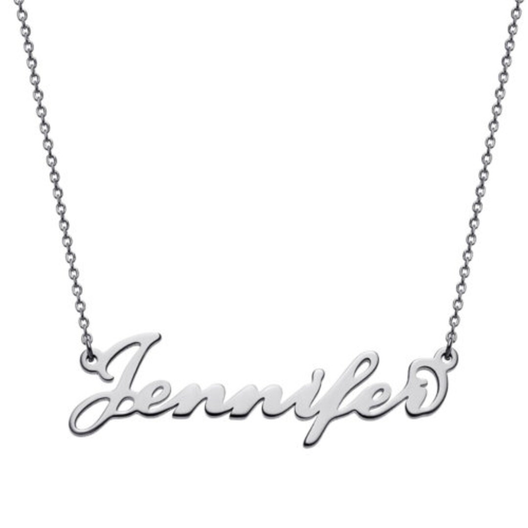 Sterling silver script name necklace deals
