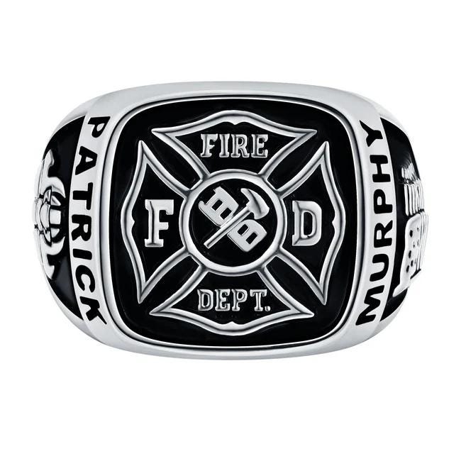 Firefighter First Responder Ring, Celebrium, Sterling Silver, Gold ...