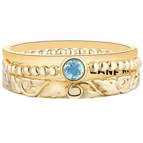 Women's Round Birthstone Stackable Class Ring in Sterling Silver, Gold ...