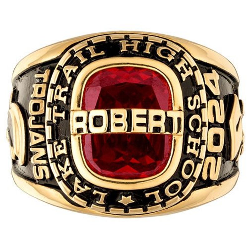 Men's Class Ring Gold Traditional Class Ringcustomized Etsy