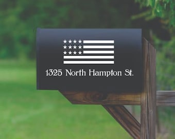 American Flag Personalized Mailbox White Decal, Personalized Mailbox Decal, Mailbox Vinyl Decals, Mailbox Stickers, Mailbox Numbers