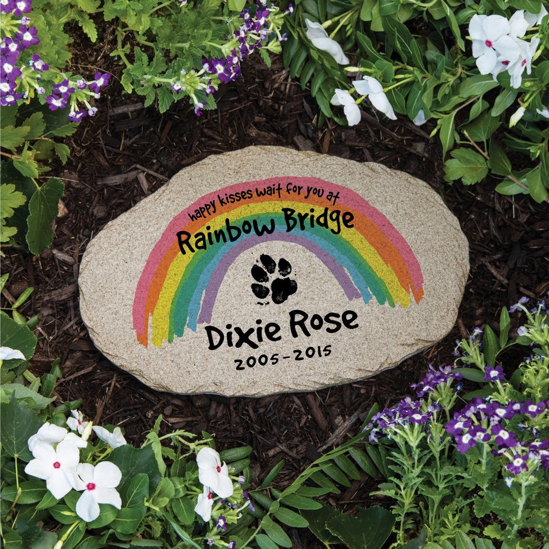 Rainbow Bridge Pet Memorial Stone Personalized Dog Cat Remembrance Etsy Rainbow Bridge Pet Memorial Stone Personalized Dog Cat Remembrance Etsy