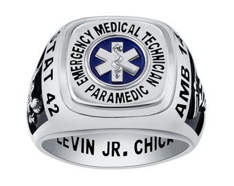 EMT First Responder Ring, ©Celebrium, Personalized Medical Emblem