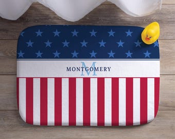 Stars and Stripes Bath Mat Patriotic American Bath Décor