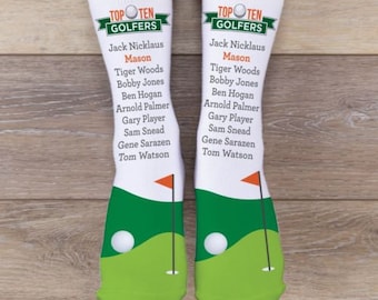 Top Ten Golfers Personalized Adult Crew Socks, If you can Read This Socks, Mens gift, Mens funny socks, Golfers gift, Love Golf Gift