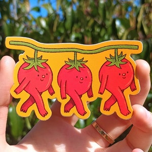 The Tomato Triplets Sticker. Cute Laptop, Phone, Bottle, Sketchbook, Waterproof Sticker