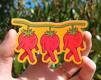 The Tomato Triplets Sticker. Cute Laptop, Phone, Bottle, Sketchbook, Waterproof Sticker
