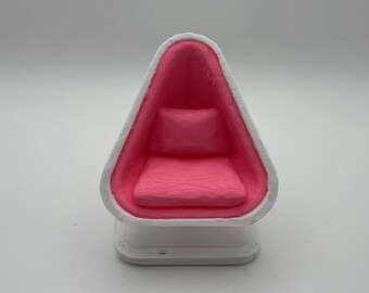 Miniatura de sillón triangular moderno – Asientos auxiliares y de oficina para casas de muñecas